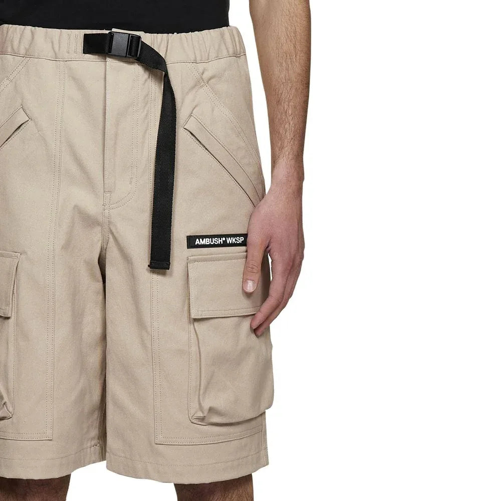 Ambush Beige Cotton Bermuda Shorts - Zeiniez