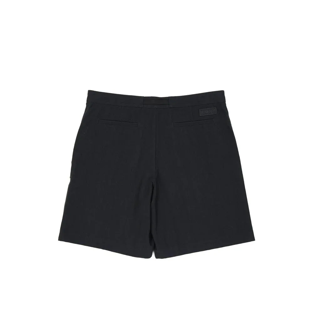 Dior Black Cotton Bermuda Shorts - Zeiniez