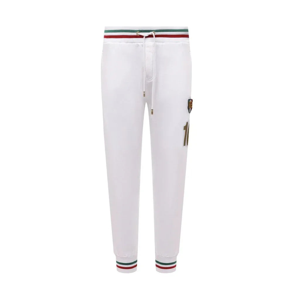 Dolce & Gabbana White Cotton Joggers (Workout Pants) - Zeiniez