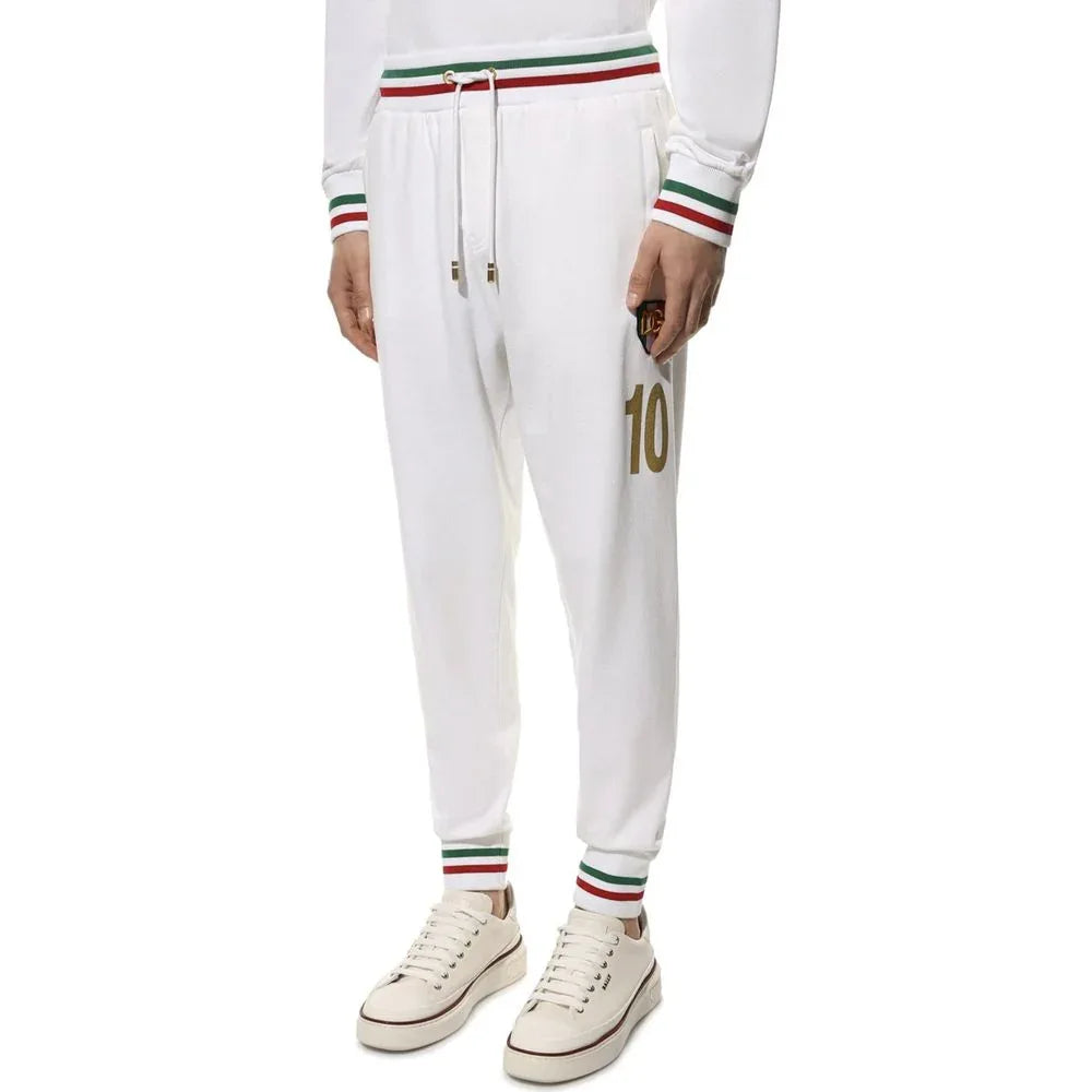 Dolce & Gabbana White Cotton Joggers (Workout Pants) - Zeiniez