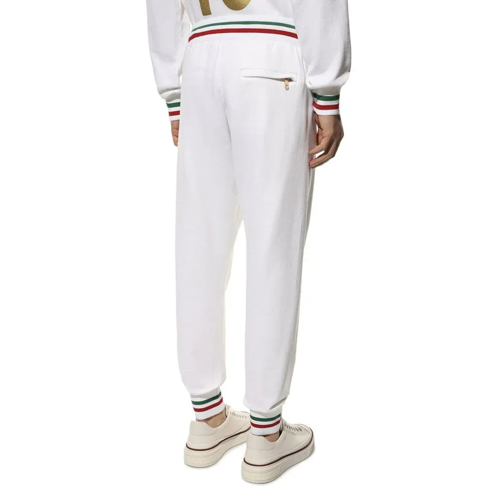 Dolce & Gabbana White Cotton Joggers (Workout Pants) - Zeiniez