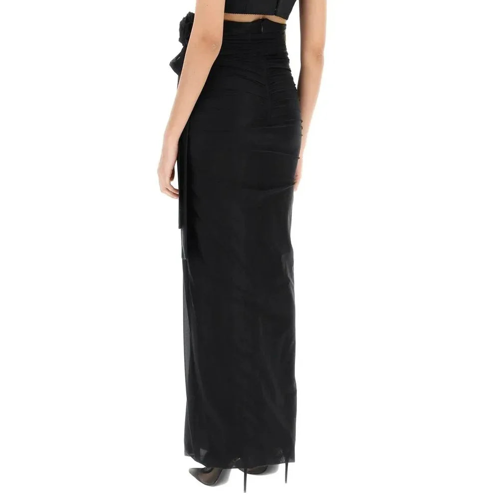 Dolce & Gabbana Black Elastane Long Skirt - Zeiniez