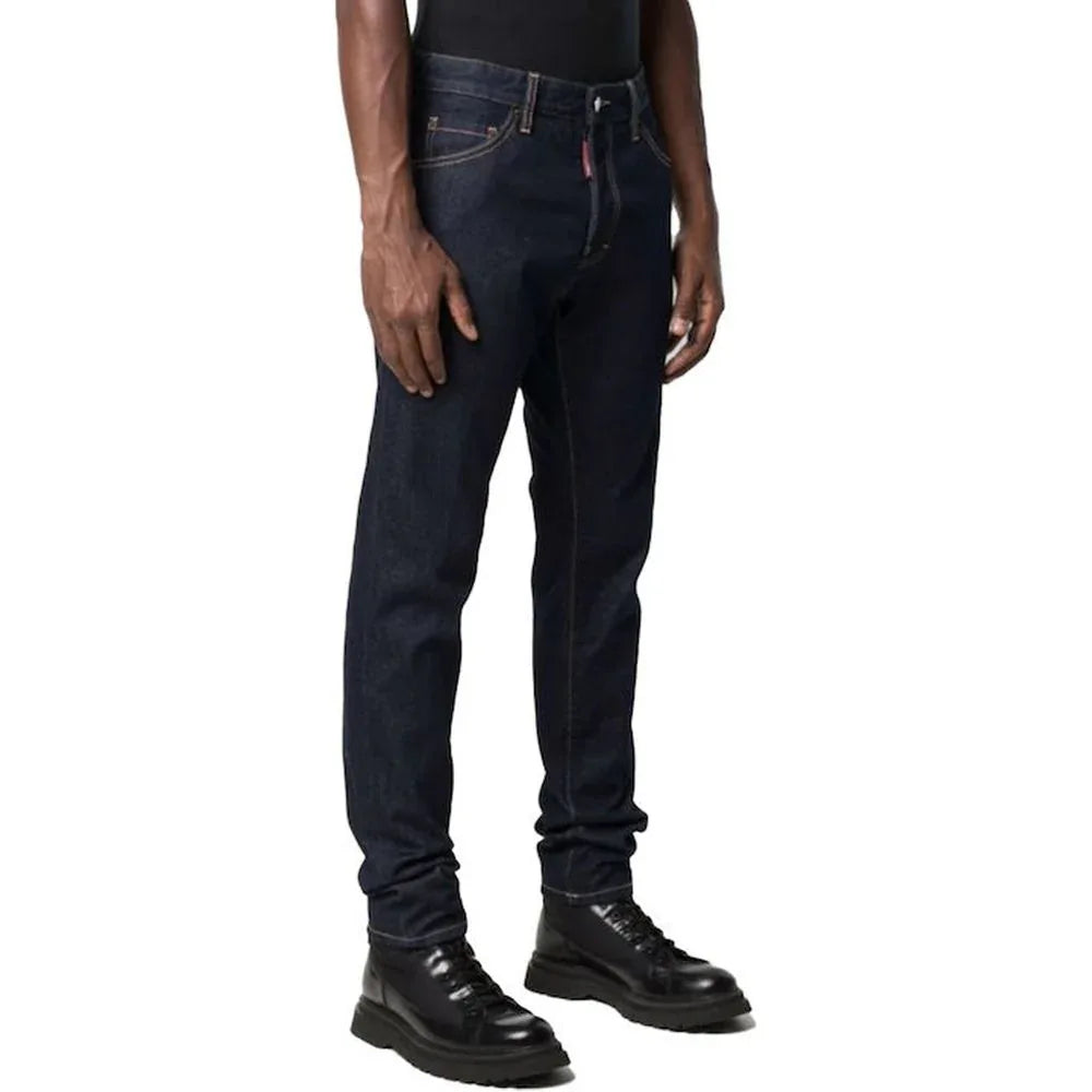 Dsquared² Blue Cotton Straight-Leg Jeans - Zeiniez