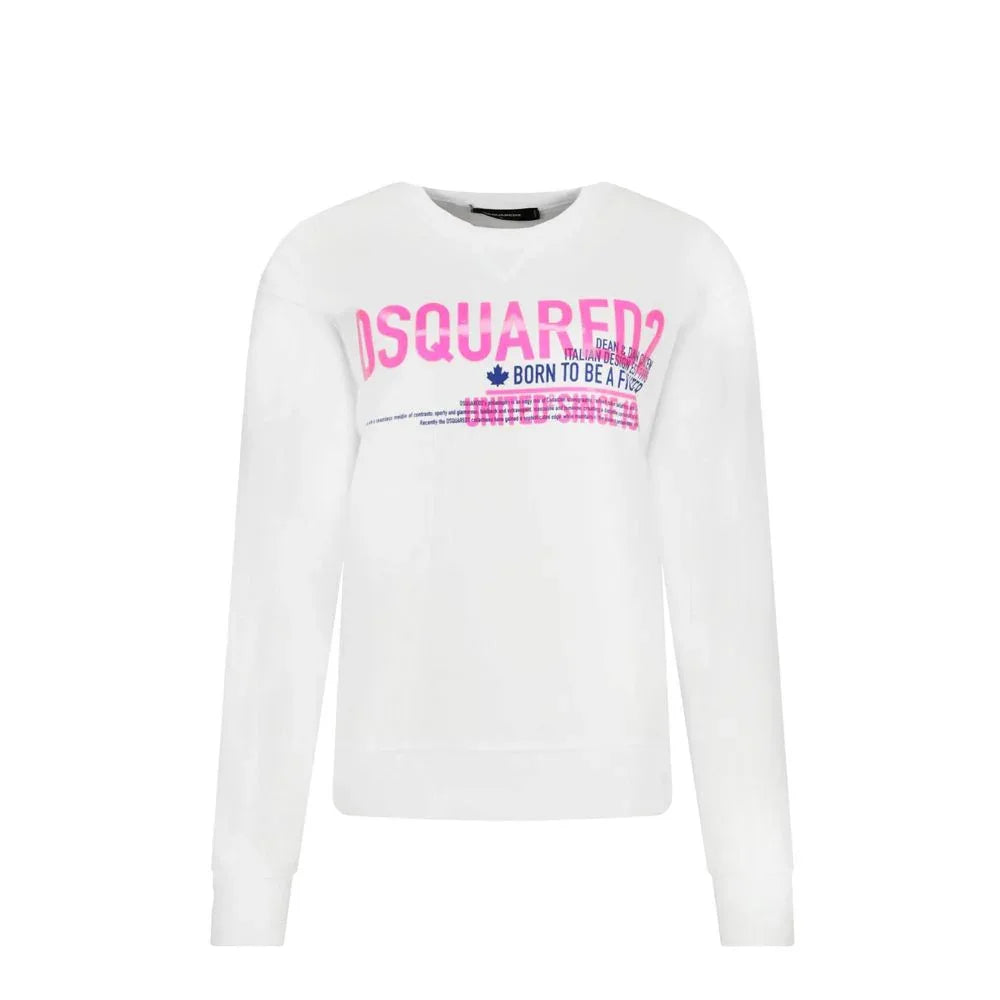 Dsquared² White Cotton Sweatshirt - Zeiniez