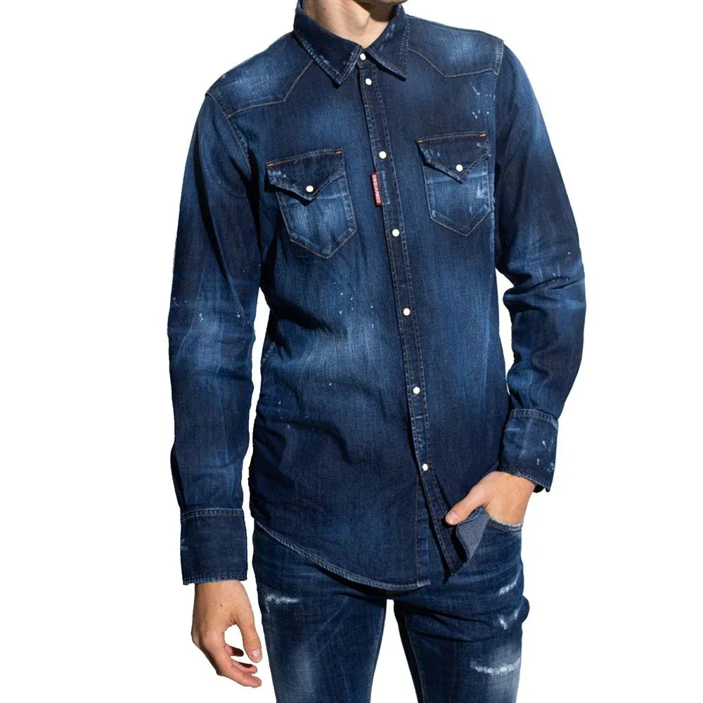 Dsquared² Blue Denim Shirt - Zeiniez