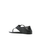 Saint Laurent Black Calfskin Flat Sandals