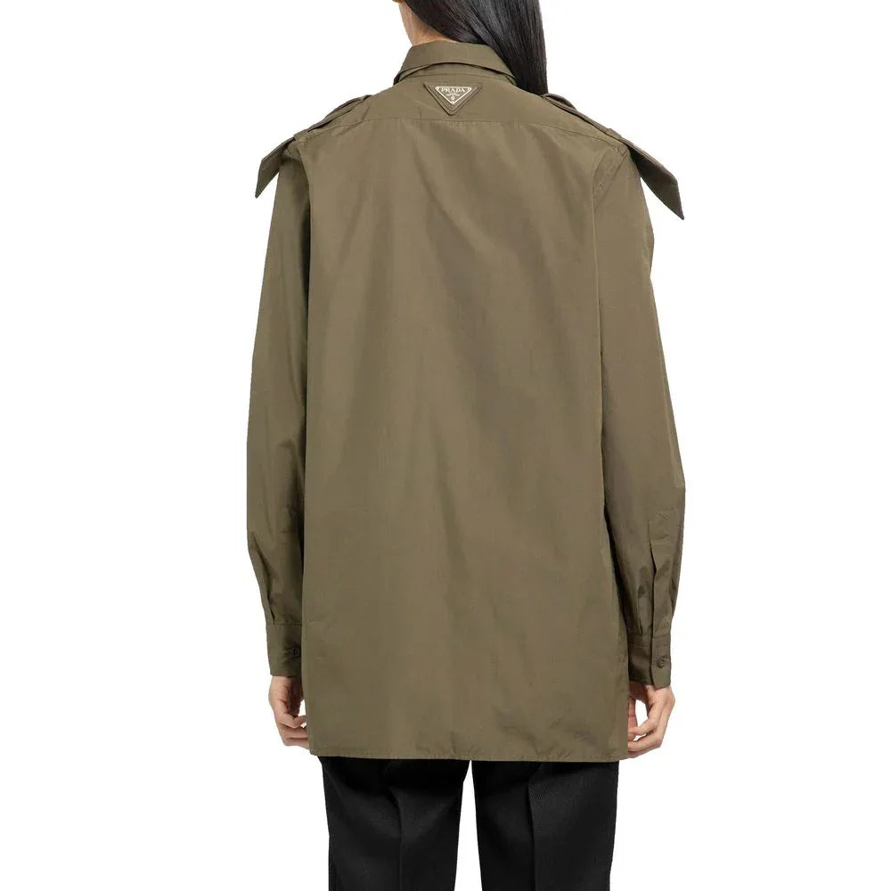 Prada Bicolor Cotton Dress Shirt - Zeiniez