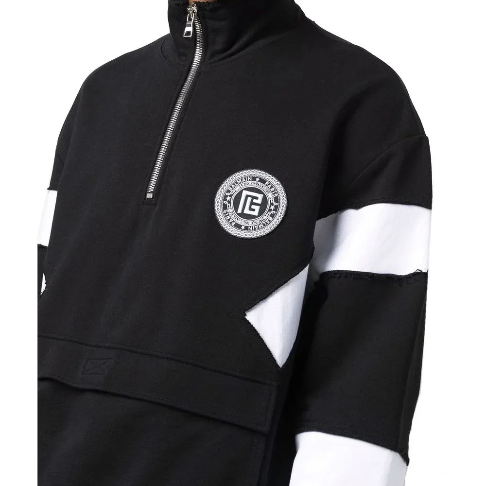 Balmain Black Cotton Sweatshirt - Zeiniez