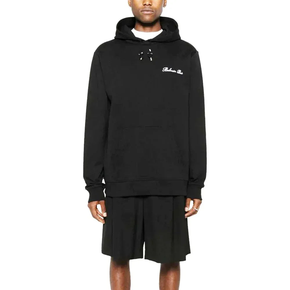 Balmain Black Cotton Sweatshirt - Zeiniez