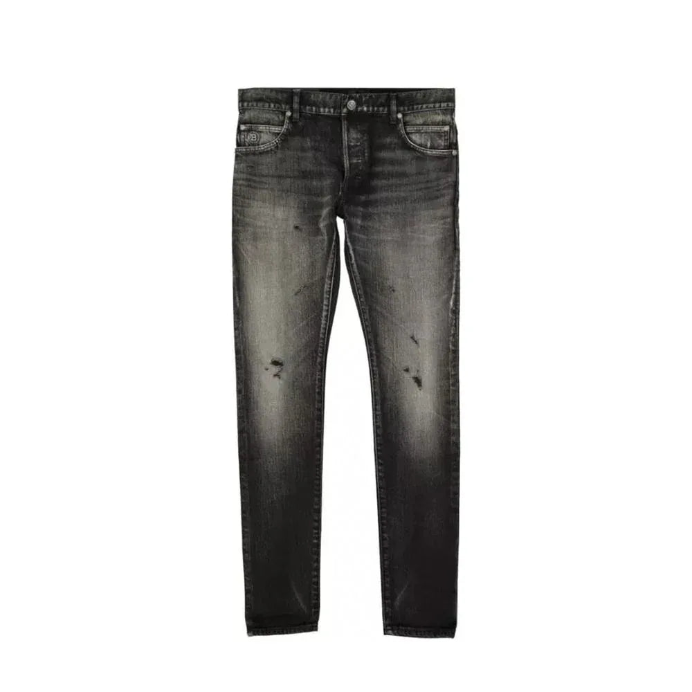 Balmain Black Cotton Skinny Jeans - Zeiniez