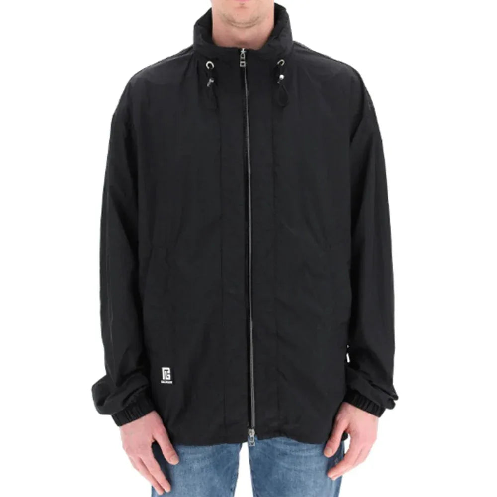 Balmain Black Nylon Shell Jacket - Zeiniez