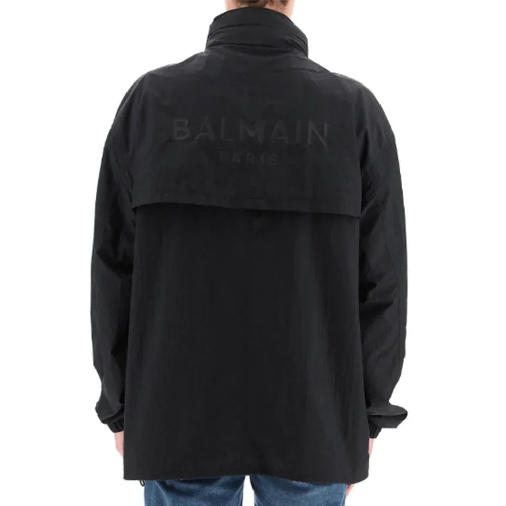 Balmain Black Nylon Shell Jacket - Zeiniez