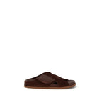 Pedro García Brown Velvet Sandals - Zeiniez