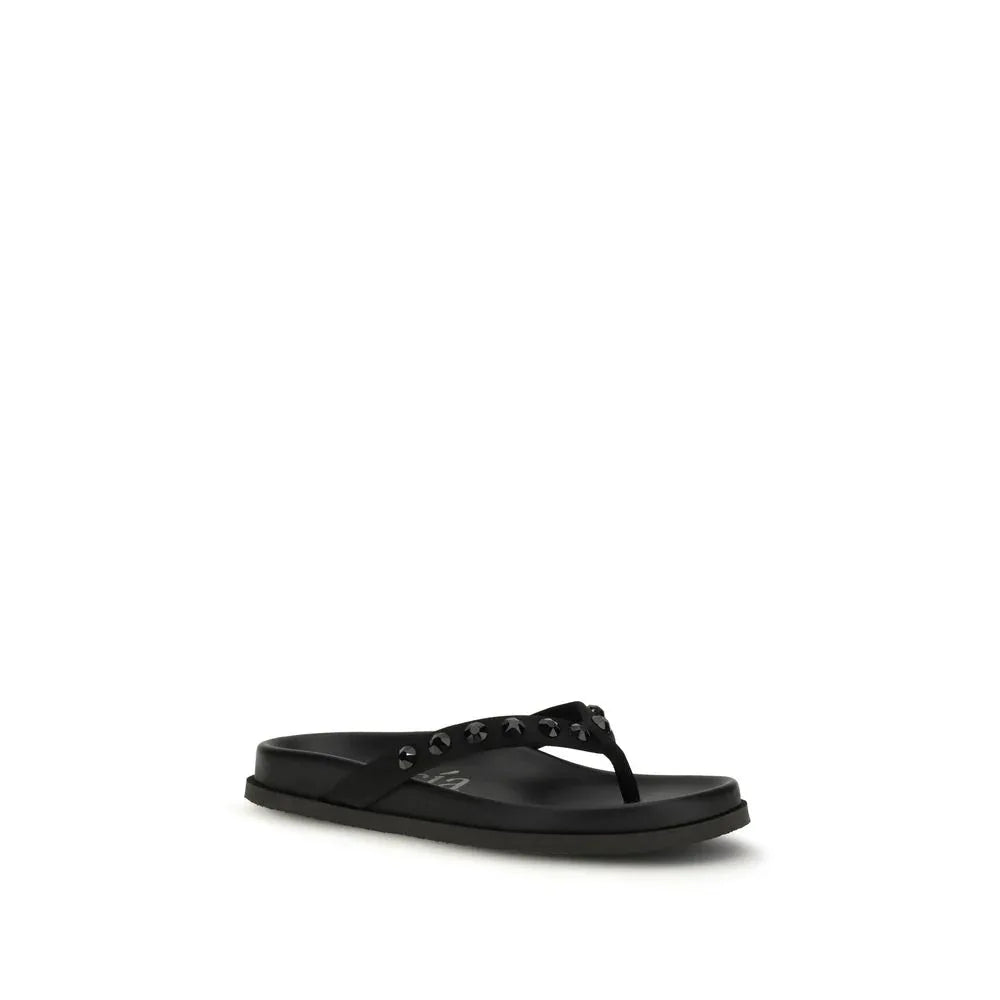Pedro García Black Rubber Flip-Flop Sandals - Zeiniez
