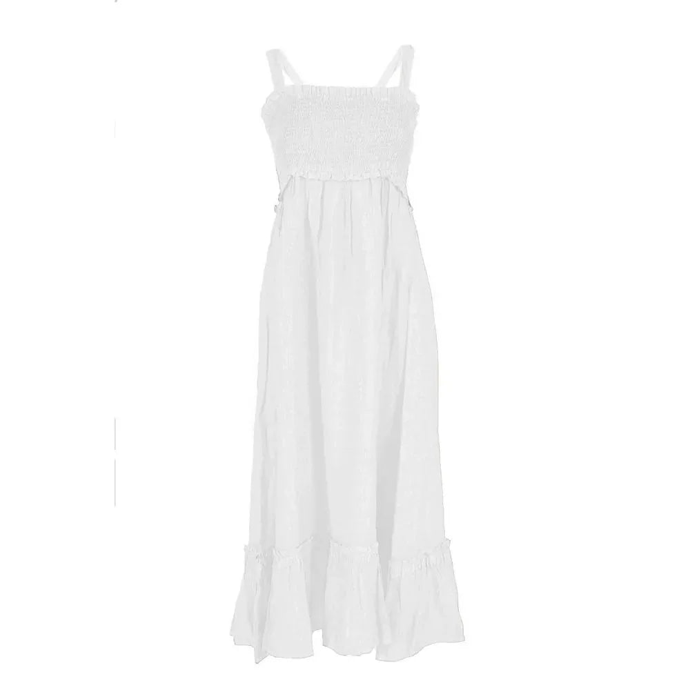 Yes Zee White Linen Casual Dress - Zeiniez