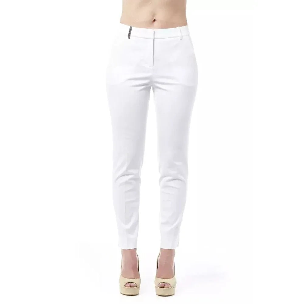 Peserico White Cotton Pants - Zeiniez