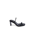 Calvin Klein Black Leather Stiletto Heel Sandals - Zeiniez
