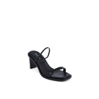 Calvin Klein Black Leather Stiletto Heel Sandals - Zeiniez