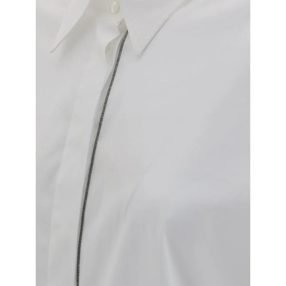 Brunello Cucinelli White Cotton Dress Shirt - Zeiniez