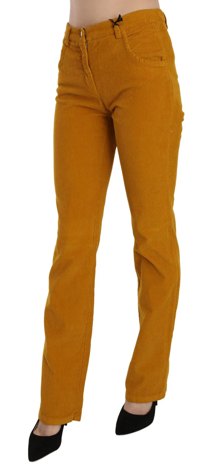Costume National Orange High Waist Straight Trouser Pants - Zeiniez