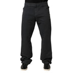 Just Cavalli Black Straight Fit Mid Waist Denim Trouser Jeans - Zeiniez