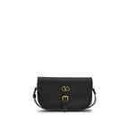 Valentino Garavani Black Calf Leather Bos Taurus Shoulder Bag - Zeiniez