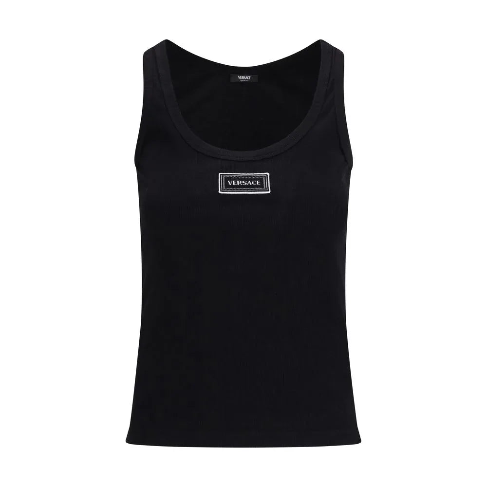 Versace Black Cotton Tank Tops - Zeiniez