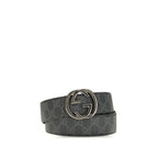 Gucci Black Calf Leather Bos Taurus Regular Belt
