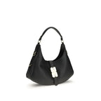 Ganni Black Calf Leather Bos Taurus Shoulder Bag - Zeiniez