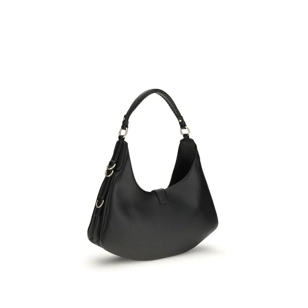 Ganni Black Calf Leather Bos Taurus Shoulder Bag - Zeiniez