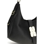 Ganni Black Calf Leather Bos Taurus Shoulder Bag - Zeiniez