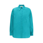 Fendi Blue Silk Dress Shirt - Zeiniez