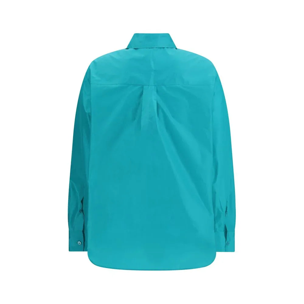 Fendi Blue Silk Dress Shirt - Zeiniez