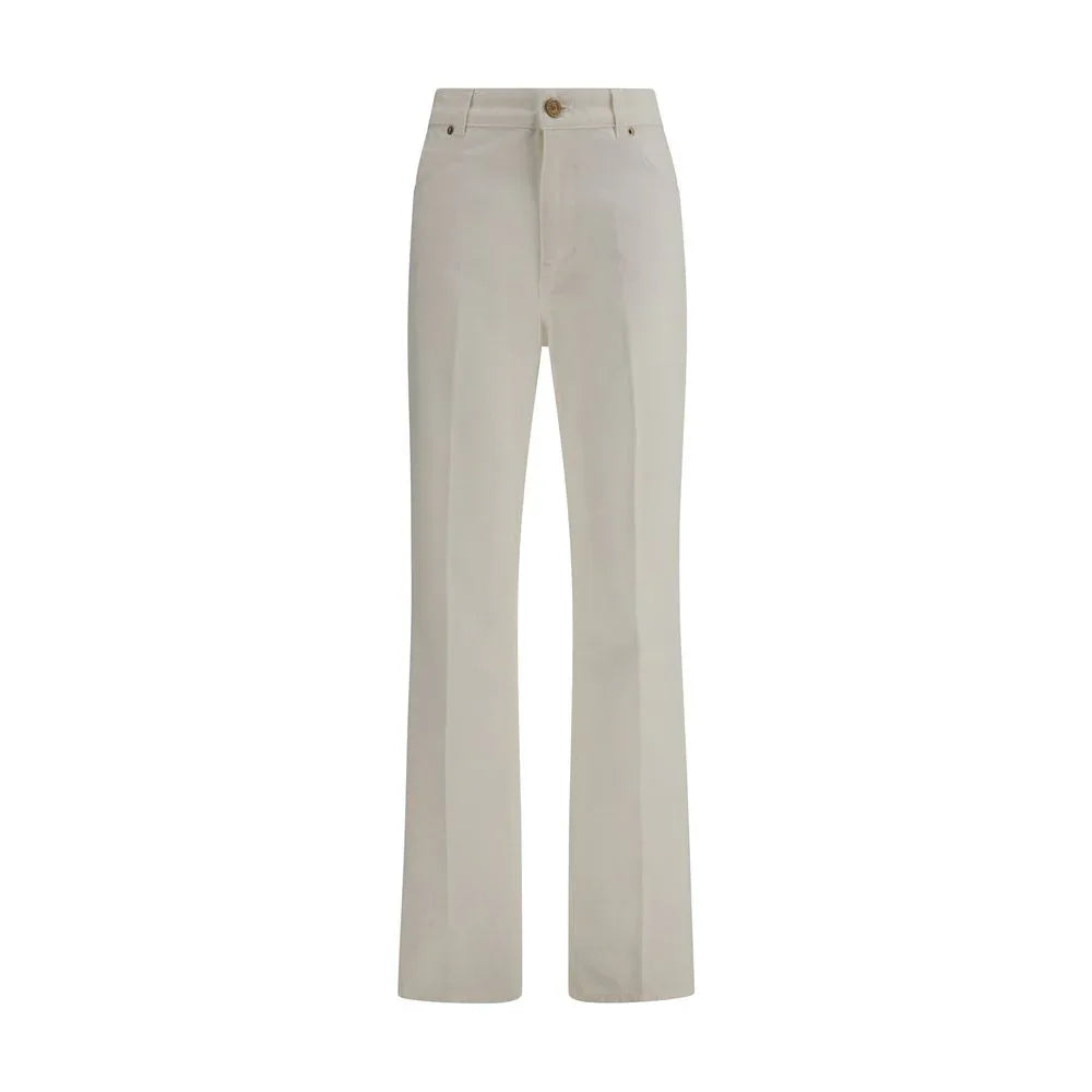 Balmain White Cotton Straight-Leg Jeans - Zeiniez