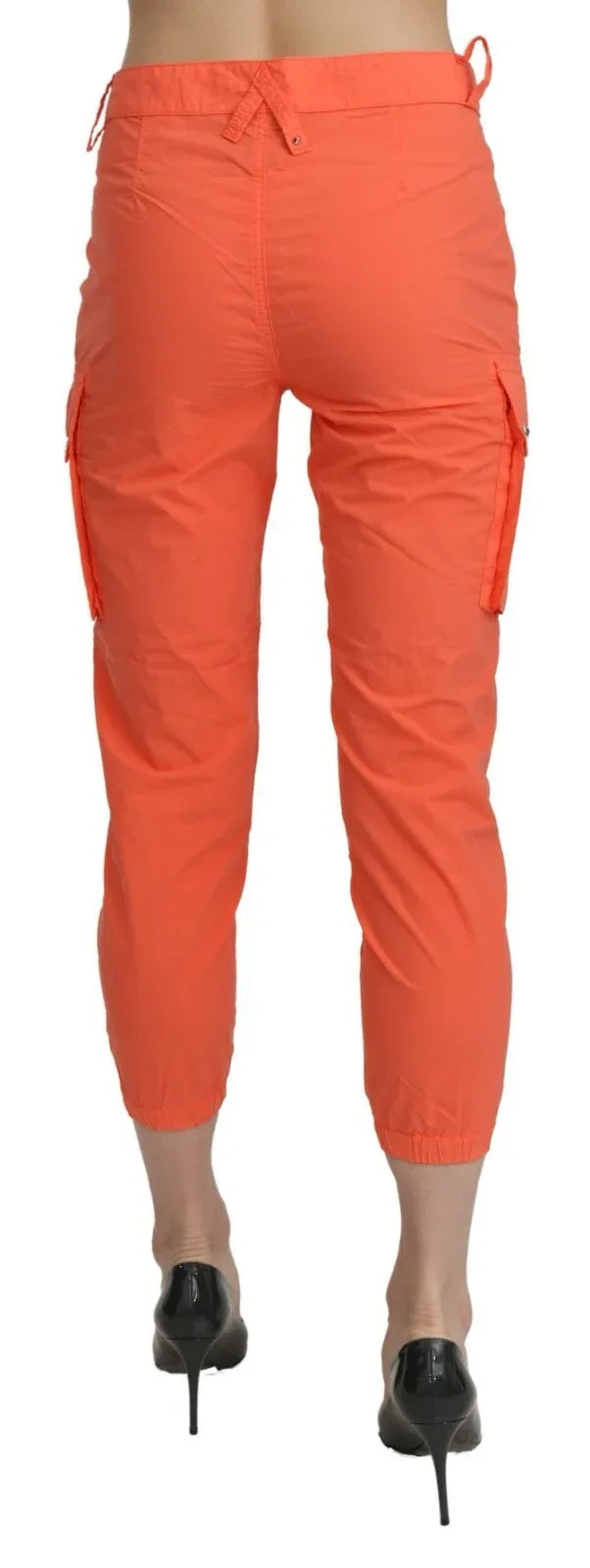 CYCLE Cotton Orange High Waist Skinny Cropped Trouser Pants - Zeiniez