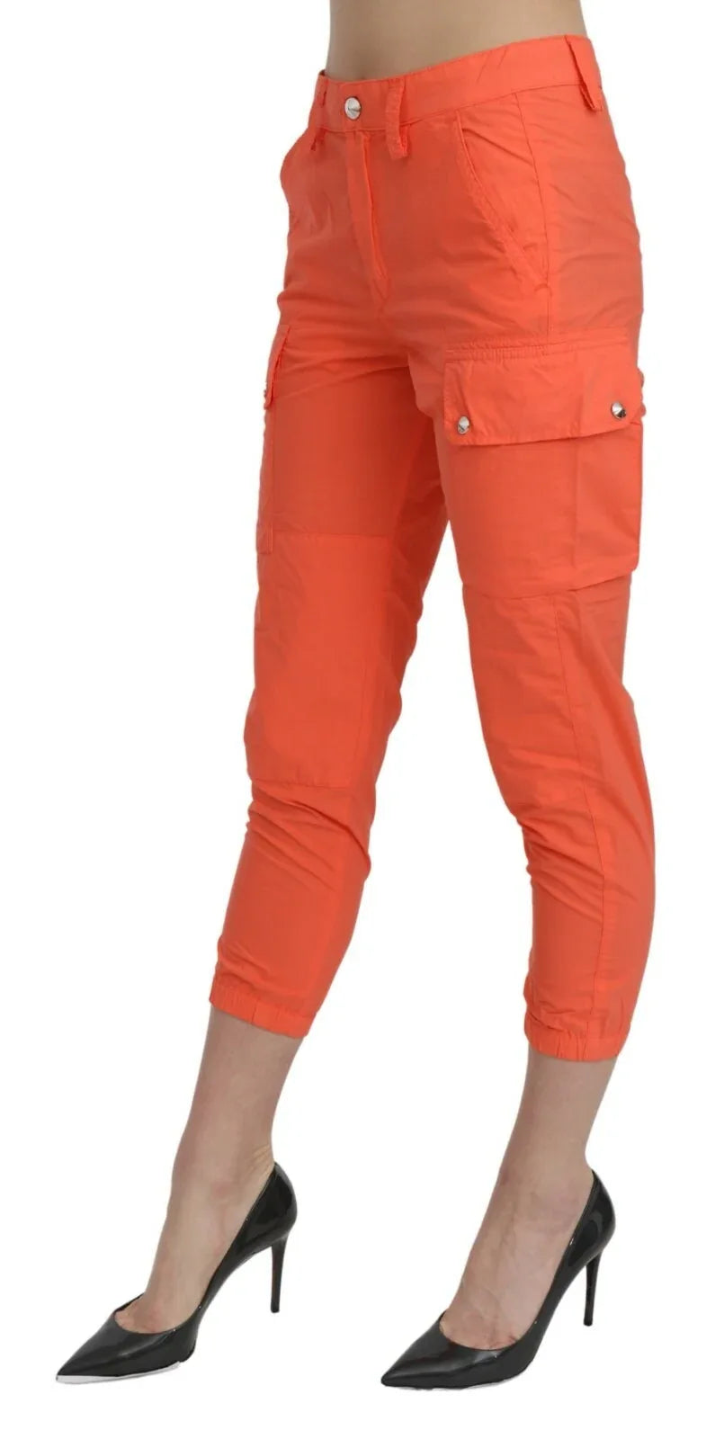 CYCLE Cotton Orange High Waist Skinny Cropped Trouser Pants - Zeiniez