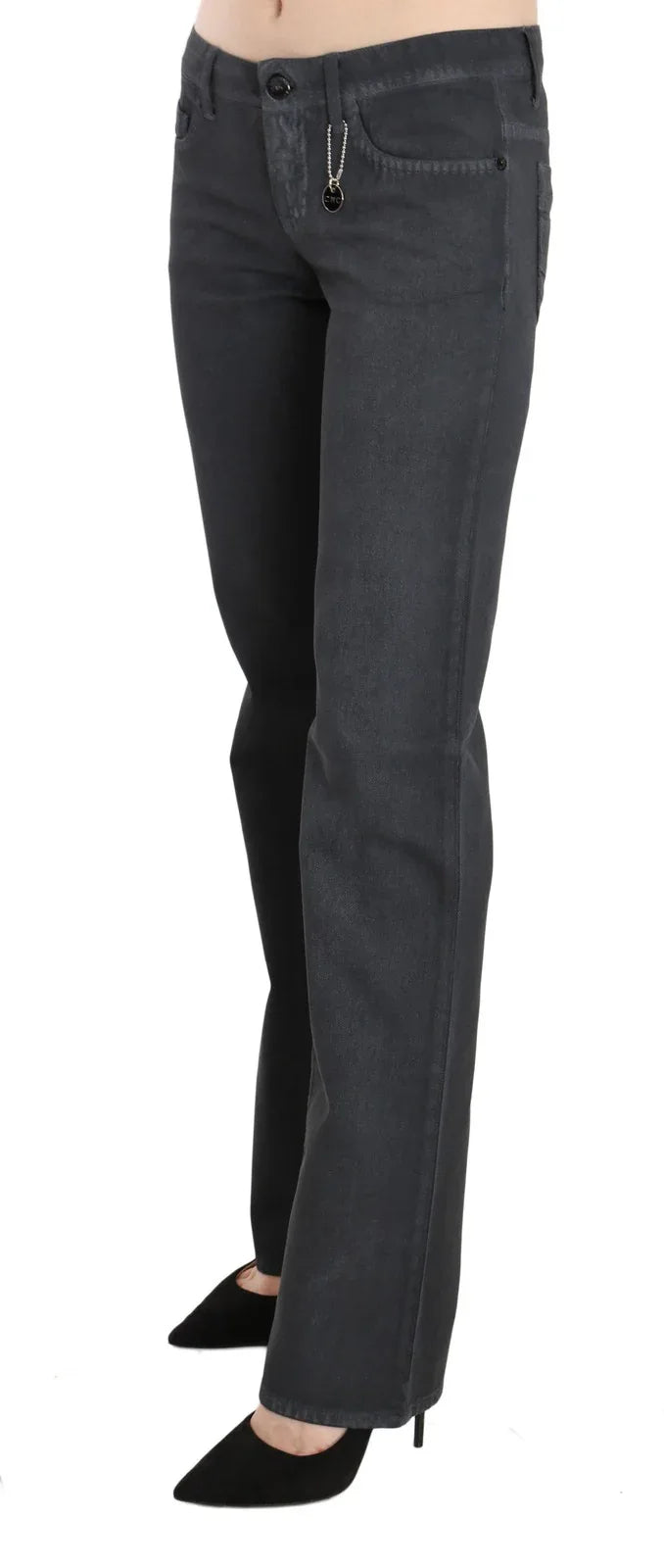 Costume National Gray Low Waist Straight Denim Pants Jeans - Zeiniez