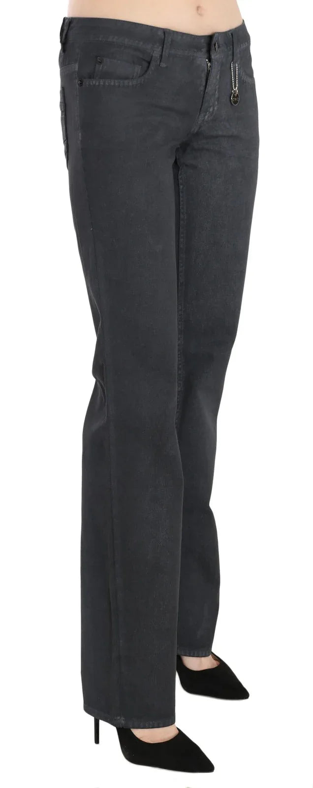 Costume National Gray Low Waist Straight Denim Pants Jeans - Zeiniez