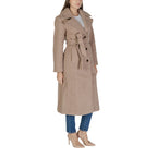 Vila Clothes Beige Polyester Coat
