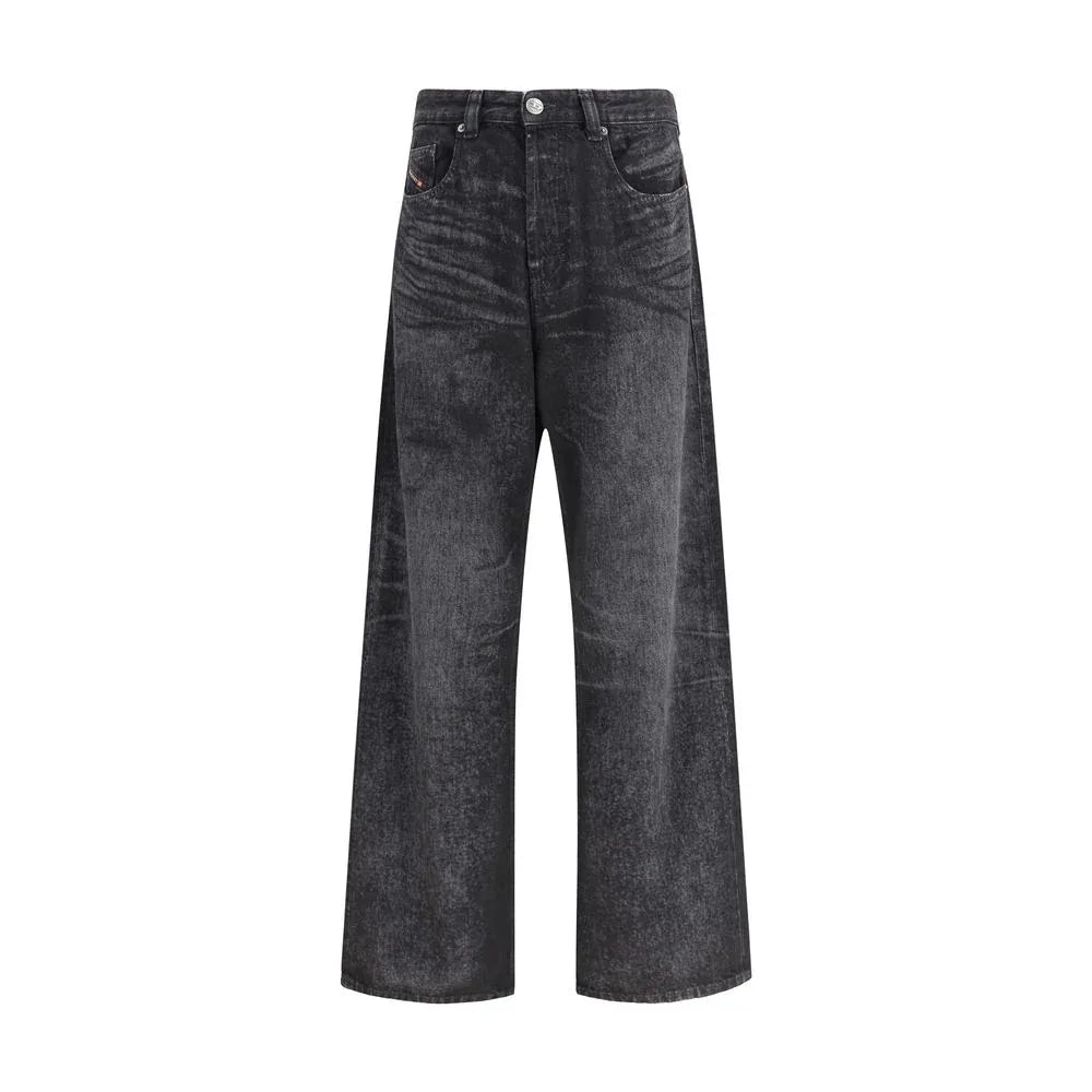 Diesel Black Cotton Relaxed Fit Jeans - Zeiniez