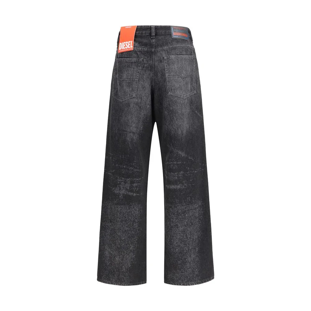 Diesel Black Cotton Relaxed Fit Jeans - Zeiniez