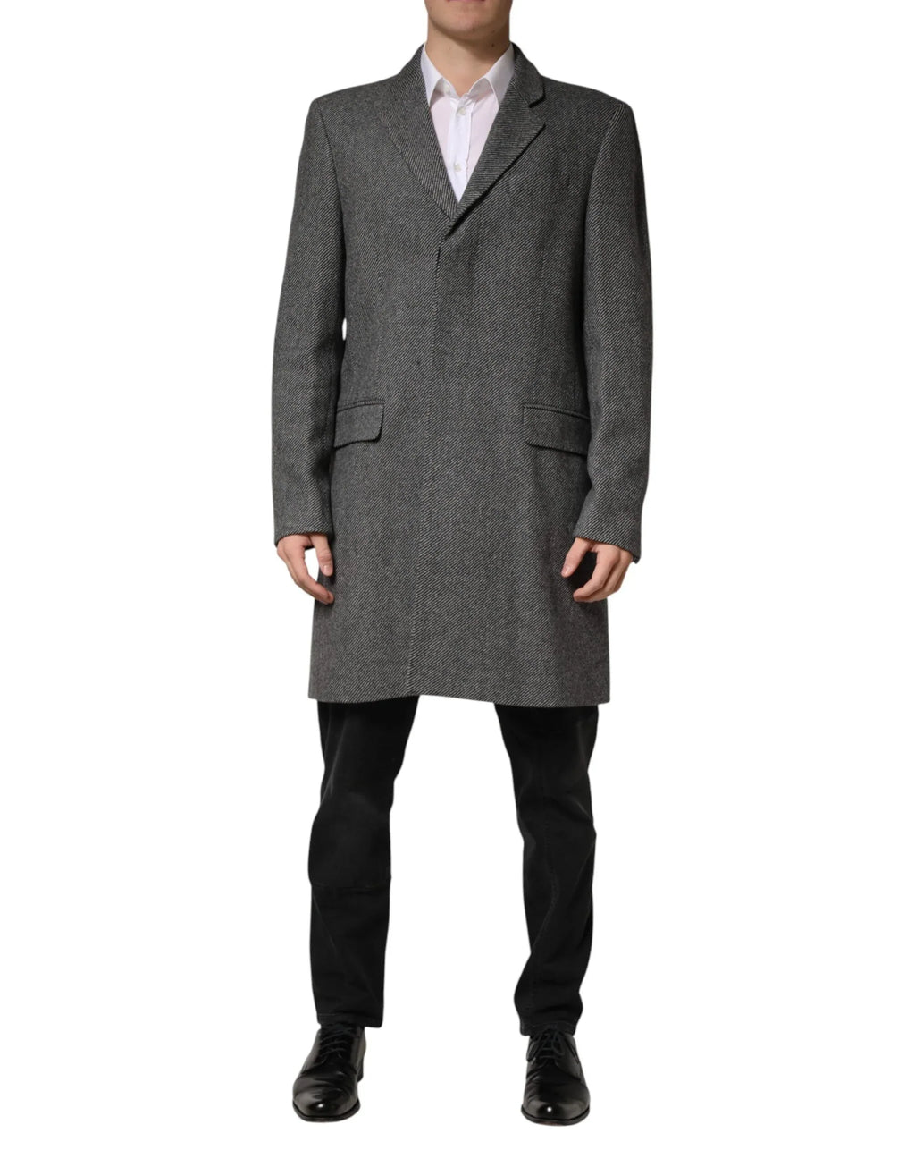 Dolce & Gabbana Gray Single Breasted Men Trench Coat Jacket - Zeiniez