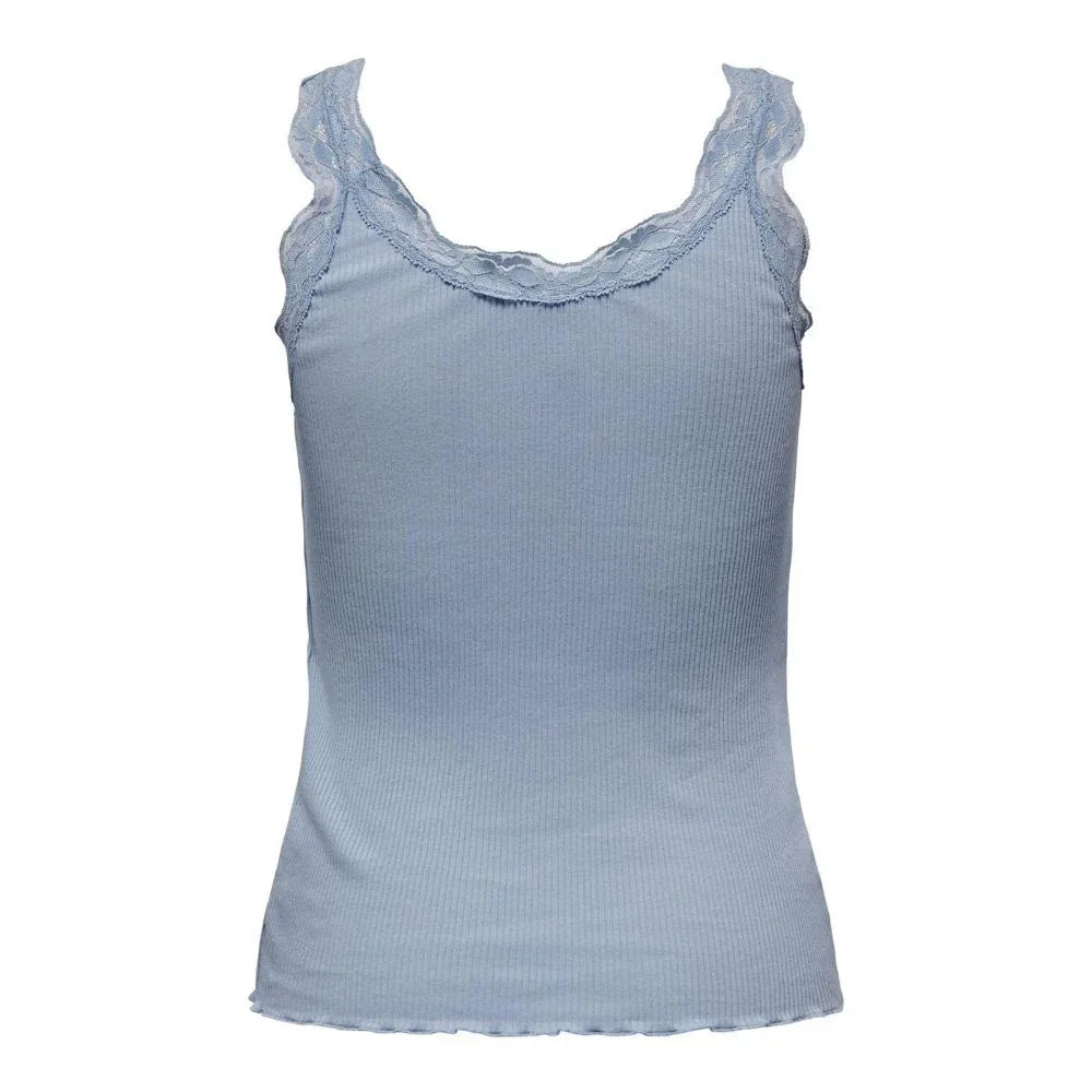 Only Light Blue Cotton Tank Tops - Zeiniez