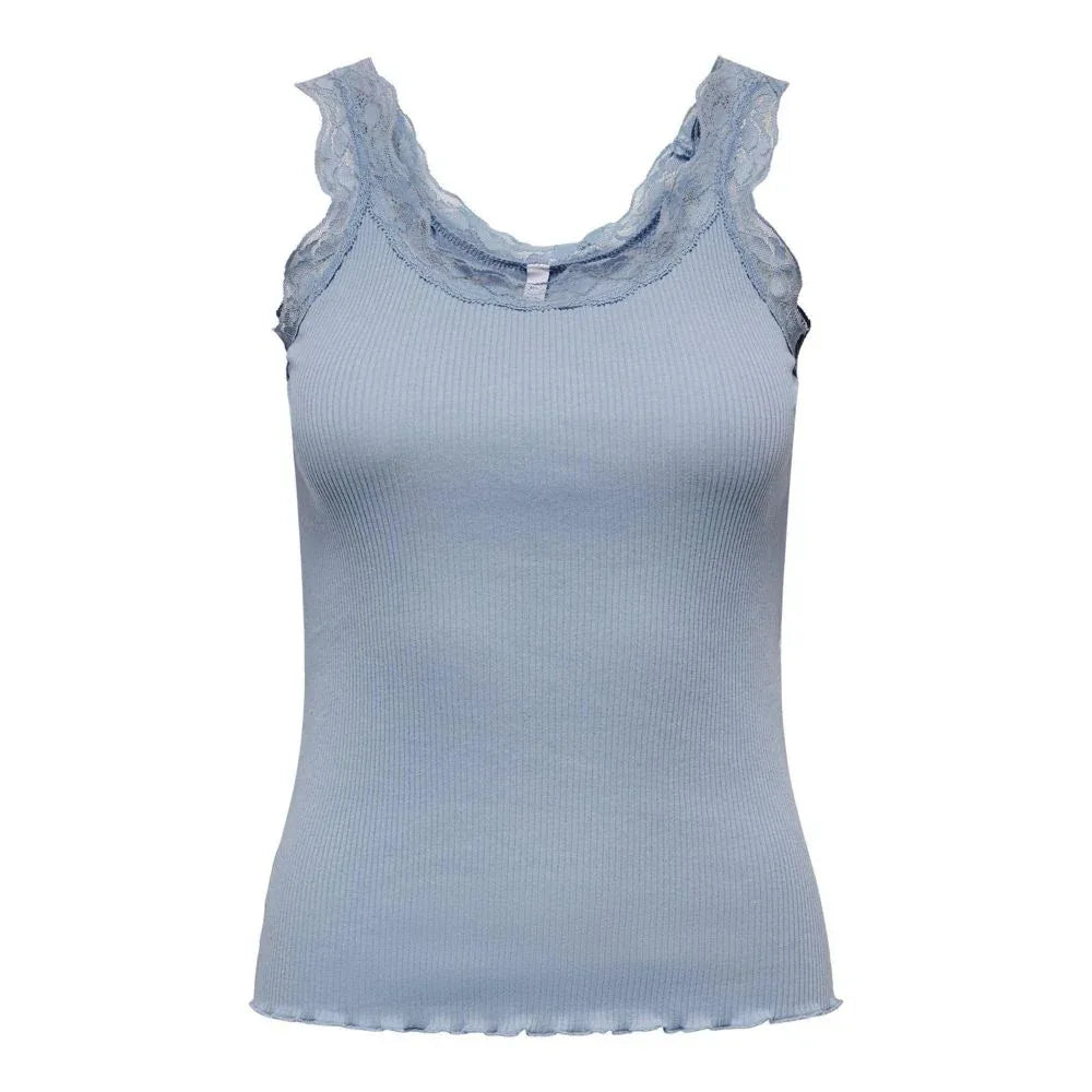Only Light Blue Cotton Tank Tops - Zeiniez