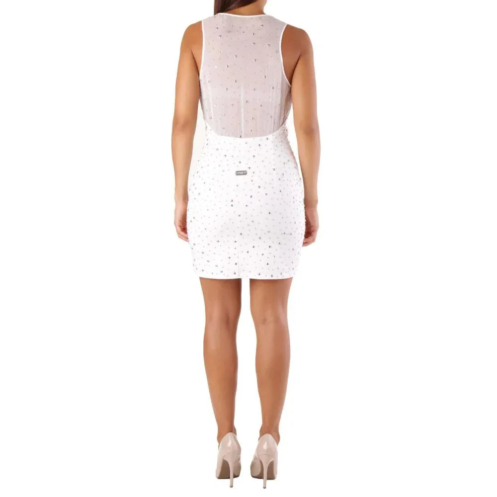 Met White Polyester Cocktail Dress - Zeiniez