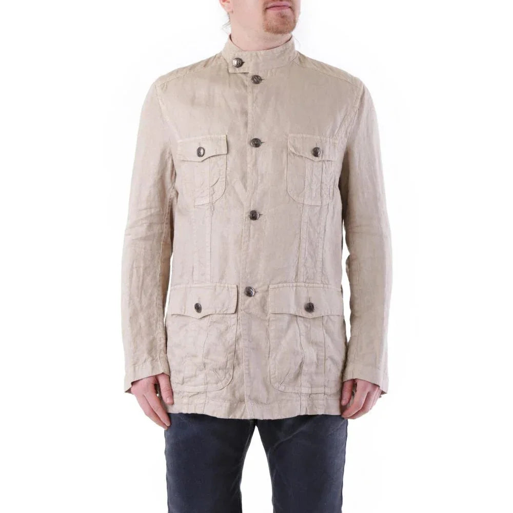 Husky Beige Linen Coat - Zeiniez