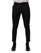 Dolce & Gabbana Dark Blue Cotton Skinny Dress Trouser Pants