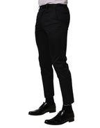 Dolce & Gabbana Dark Blue Cotton Skinny Dress Trouser Pants
