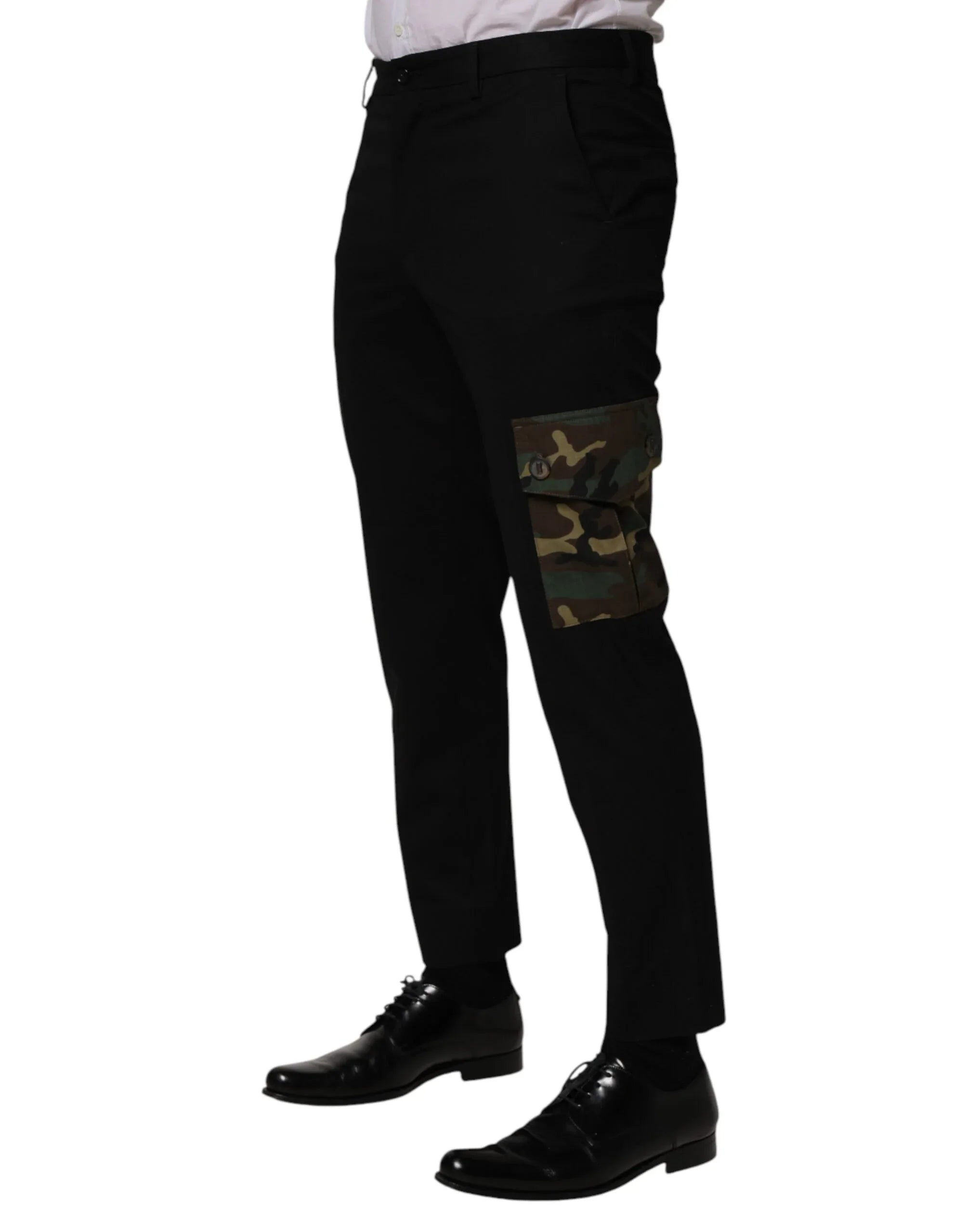 Dolce & Gabbana Black Cotton Skinny Dress Cargo Trouser Pants - Zeiniez