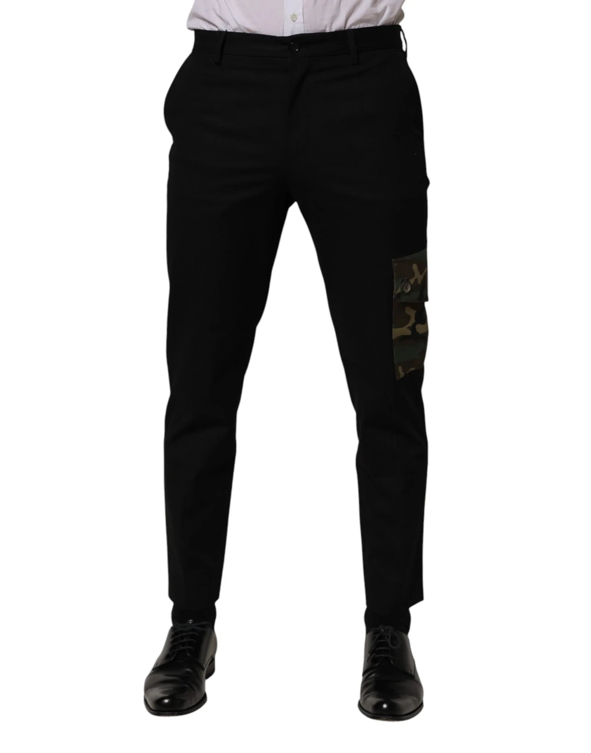Dolce & Gabbana Black Cotton Skinny Dress Cargo Trouser Pants - Zeiniez